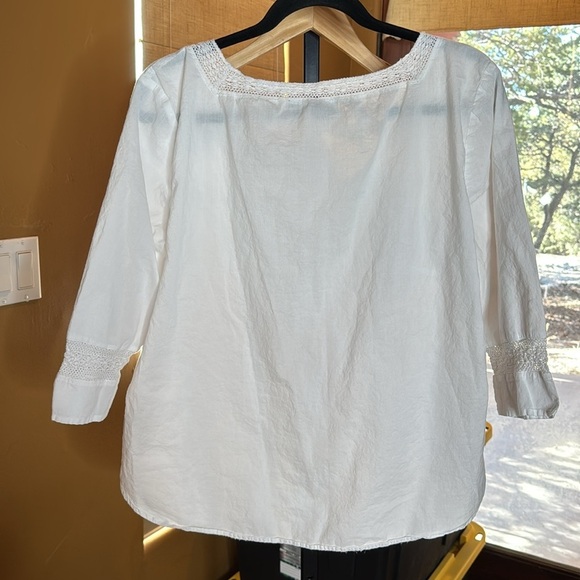 Victoria's Secret White Crochet Lace 3/4 Sleeve Airy 100% Cotton Tunic Size XL - Picture 7 of 8